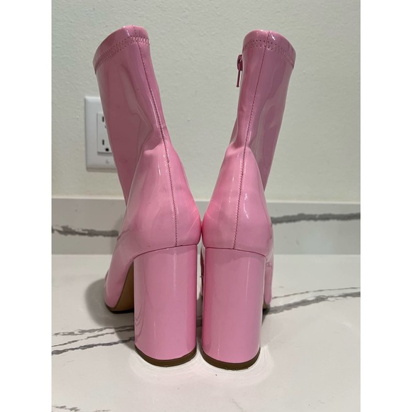 Steve Madden Lynden Pink Patent Booties Go Go Boots Size 8‎ - Picture 3 of 7
